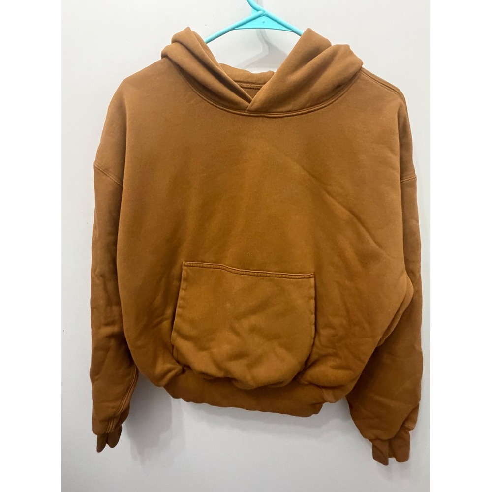 Yeezy Gap Perfect Hoodie Light Brown 2 Double Layer Boxy Cropped Mens M HO20